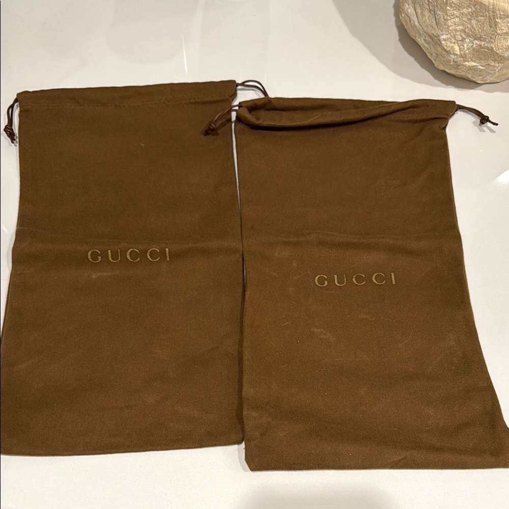 Gucci Brown Drawstring Bag Set